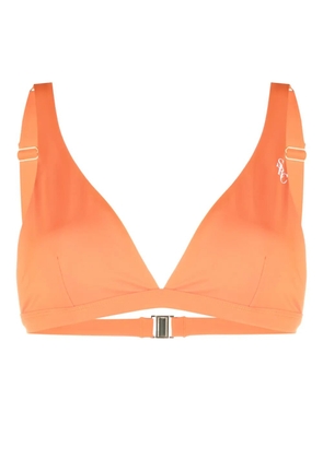 Sporty & Rich logo-print triangle bikini top - Orange