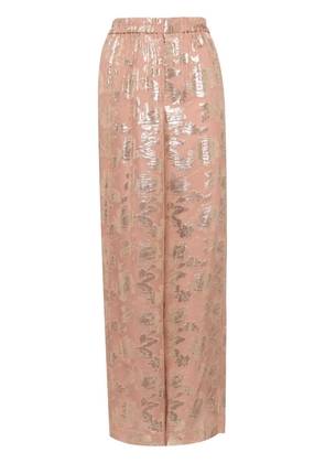 Biyan floral-jacquard trousers - Pink