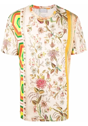 Pierre-Louis Mascia febo mix-print T-shirt - Neutrals