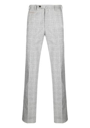Corneliani grid-pattern straight-leg trousers - Grey