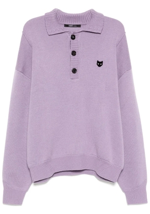 ZZERO BY SONGZIO panther hand rope high neck sweater - Purple