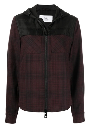 Aztech Mountain check-print zipped hoodie - Purple