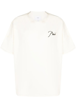 RHUDE logo-embroidered cotton T-shirt - Neutrals