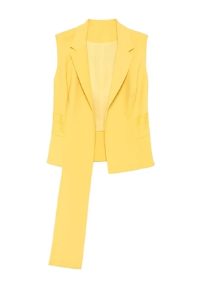 Gemy Maalouf lace-insert sleeveless waistcoat - Yellow