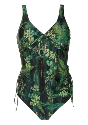 Lygia & Nanny Bruma twisted leaf-print tankini - Green