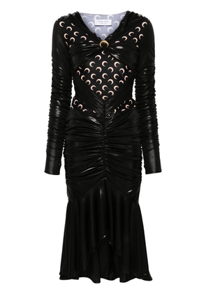 Marine Serre Regenerated draped midi dress - Black