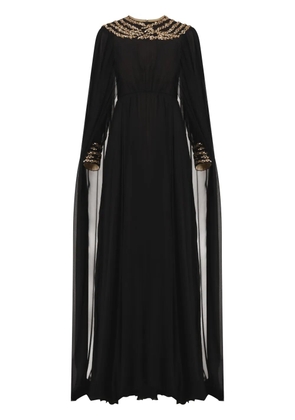 Dina Melwani crystal-embellished chiffon maxi dress - Black
