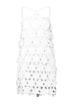 Alexis Lily flower-appliqué mini dress - White