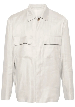 Lardini classic-collar shirt jacket - Neutrals