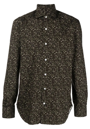 Barba camouflage-print button-down shirt - Brown