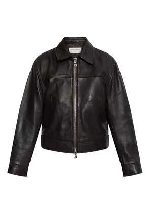 Officine Generale zip-up leather jacket - Brown