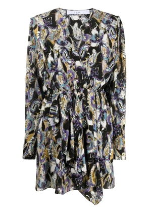 IRO graphic-print long-sleeve dress - Black
