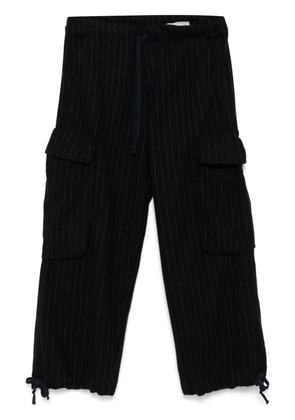 Greg Lauren pinstriped wide trousers - Blue
