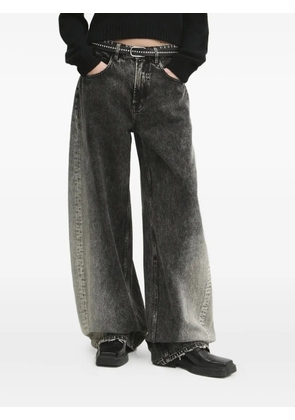 Miss Sixty acid-wash wide-leg jeans - Black