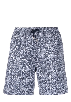 Sunspel graphic-print swim shorts - Blue