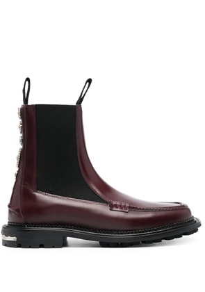 Toga Virilis Side Gore ankle leather boots - Red