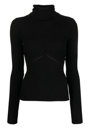 ANDREĀDAMO high-neck ribbed-knit hooded jumper - Black