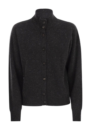 Peserico button-fastening high-neck cardigan - Grey