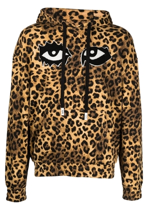 Haculla eye-print leopard print hoodie - Brown