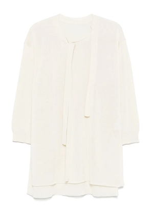 Issey Miyake buttoned draped sweater - White
