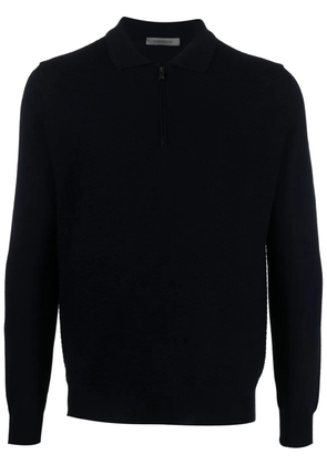 Corneliani fine-knit virgin wool polo shirt - Blue