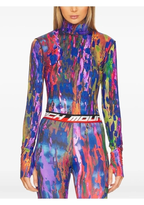 Aztech Mountain abstract-print mock-neck top - Pink