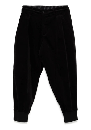 Yohji Yamamoto velvet tapered trousers - Black
