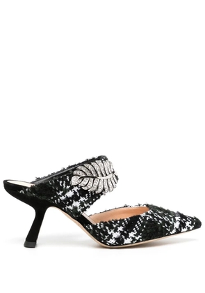 Nicholas Kirkwood Monstera wool 70mm mules - Black