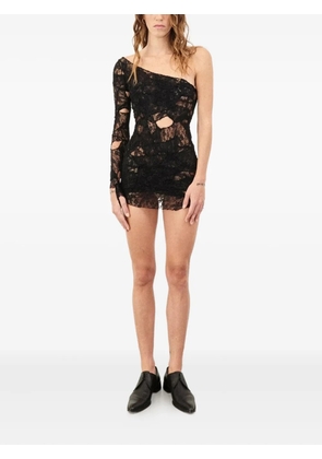 Oh Carla one-sleeve lace mini dress - Black