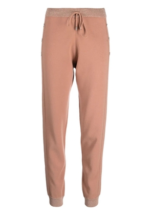 LIU JO lurex-detail elasticated-waist track pants - Brown