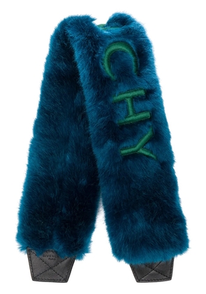 Givenchy logo fur stole strap cover - Blue