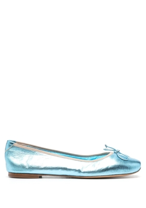 Casadei metallic leather ballerina shoes - Blue