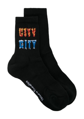 Rabanne ribbed-knit socks - Black