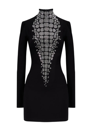 David Koma croc-effect mini dress - Black