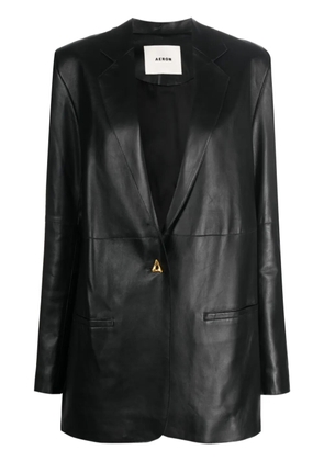 AERON Mercedes leather blazer - Black