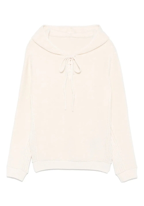 Isa Boulder lace-up collar hoodie - Neutrals
