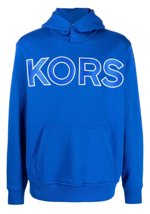 Michael Kors logo-embossed cotton hoodie - Blue