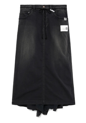 Maison MIHARA YASUHIRO draped denim skirt - Black