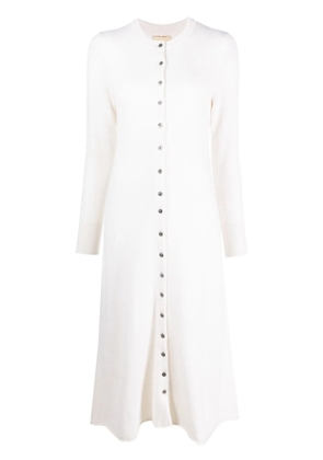 PAULA buttoned-up knitted dress - White