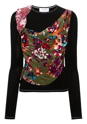 Marine Serre Regenerated Scarves draped T-shirt - Black