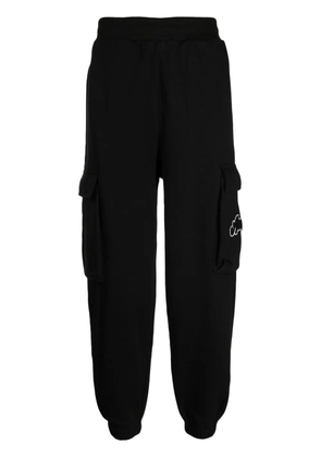izzue logo-appliqué cargo straight-leg trousers - Black