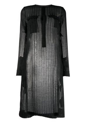 SAPIO striped sheer oversized T-shirt - Black