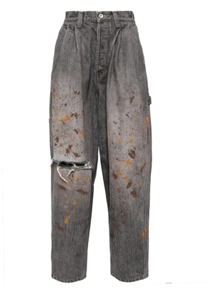 Doublet spray-paint effect tapered jeans - Black