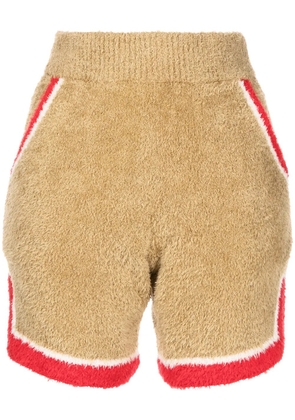 Undercover side-stripe towelling shorts - Brown