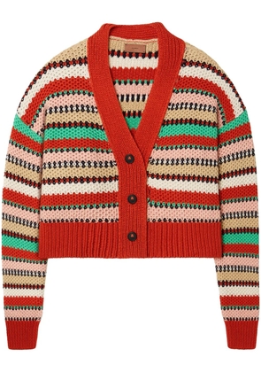 Alanui Sunny Stripes cardigan - Red