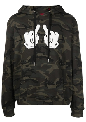 Mostly Heard Rarely Seen 8-Bit Double F-print cotton hoodie - Green