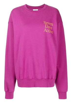 7 DAYS Active logo-print crew neck sweatshirt - Purple