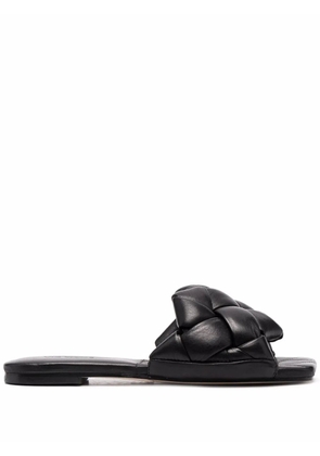 Vic Matie square-toe leather sandals - Black