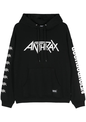 Neighborhood x Anthrax logo-print hoodie - Black