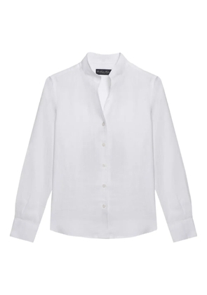Brooks Brothers stand-collar linen shirt - White
